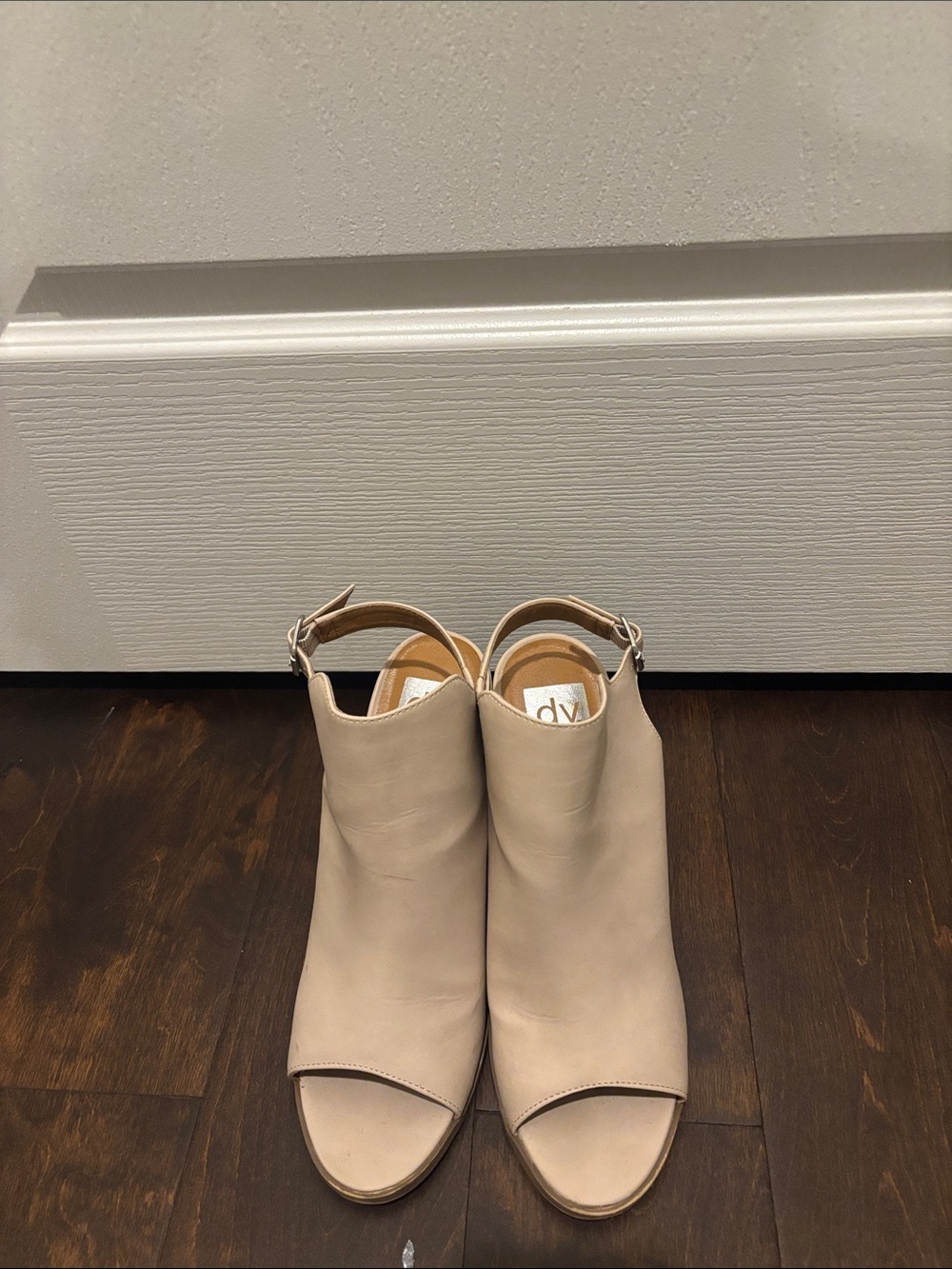 DV by Dolce Vita Neutral Open-Toe Slingback Mules in Beige